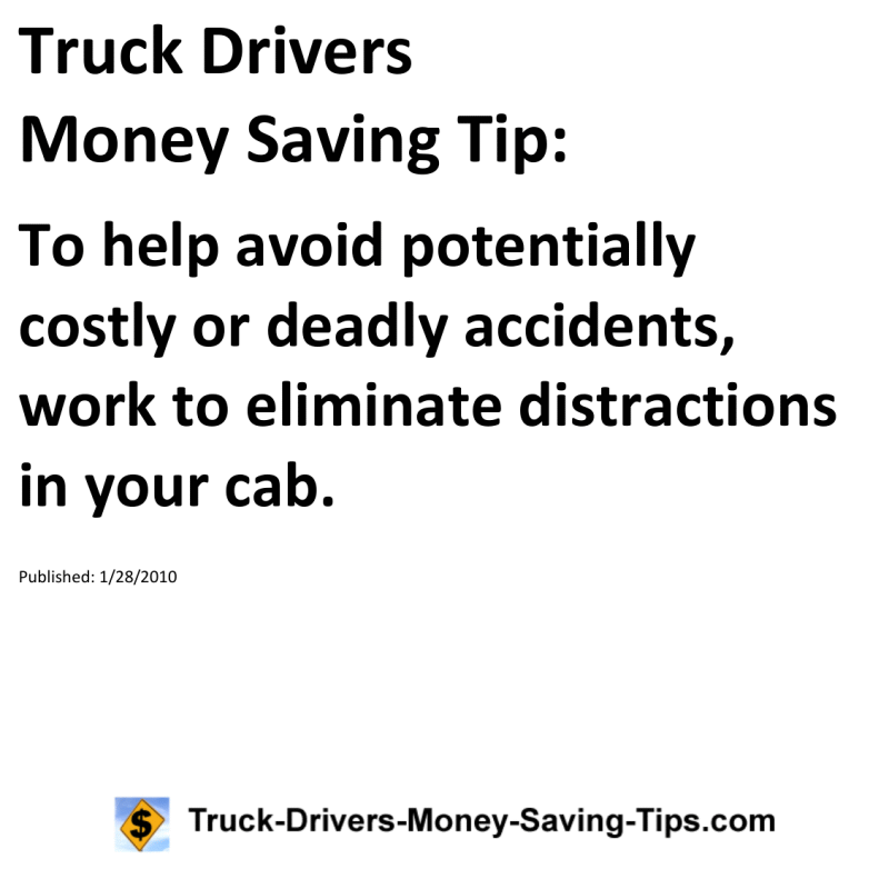 Truck Drivers Money Saving Tip for 01-28-2010