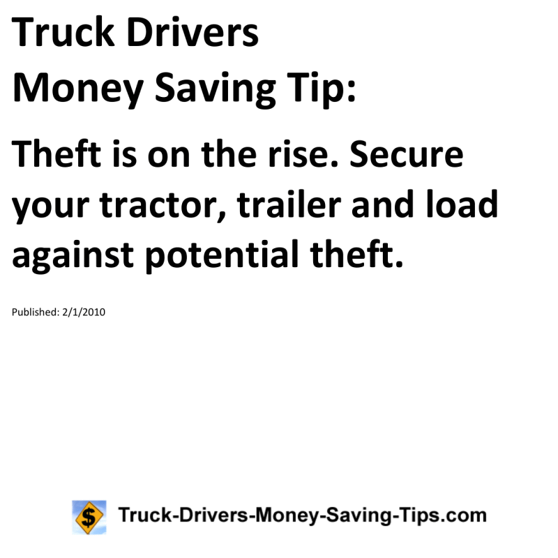 Truck Drivers Money Saving Tip for 02-01-2010