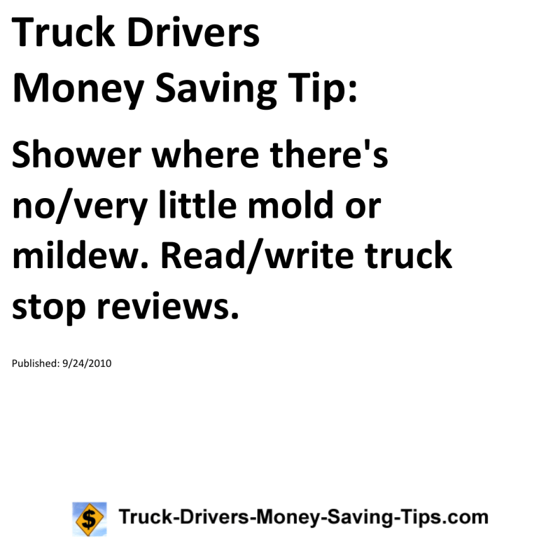 Truck Drivers Money Saving Tip for 09-24-2010