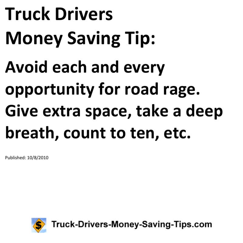 Truck Drivers Money Saving Tip for 10-08-2010