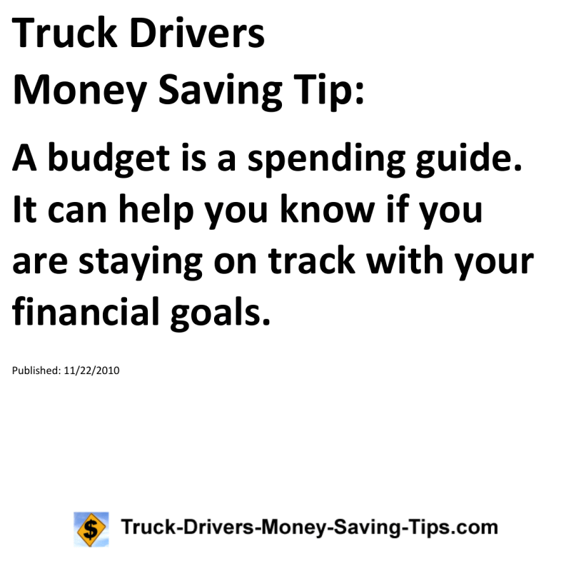 Truck Drivers Money Saving Tip for 11-22-2010