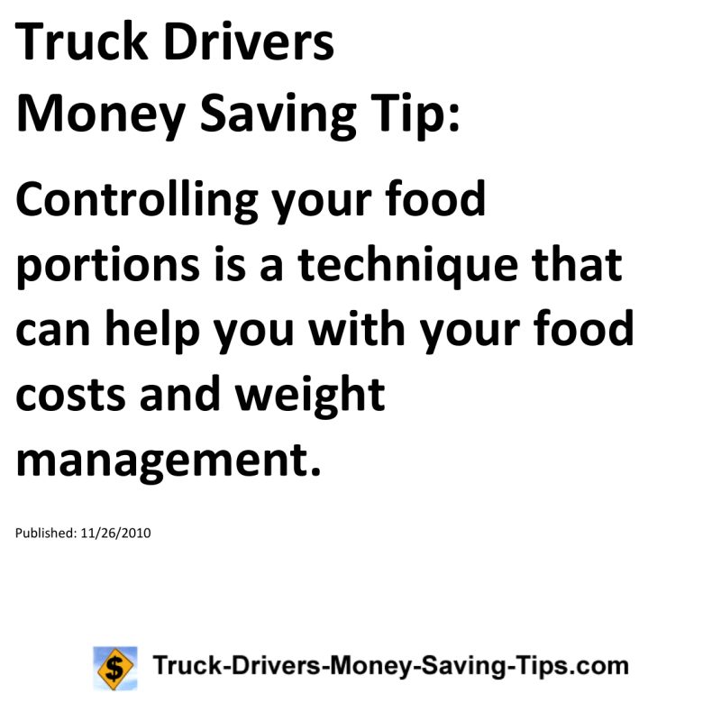 Truck Drivers Money Saving Tip for 11-26-2010