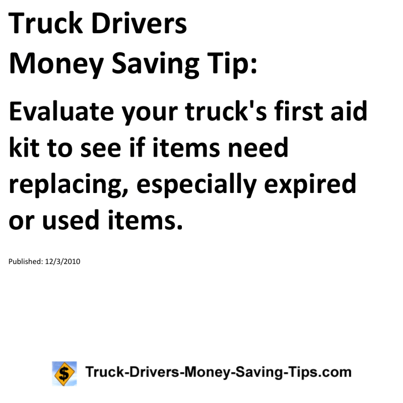 Truck Drivers Money Saving Tip for 12-03-2010