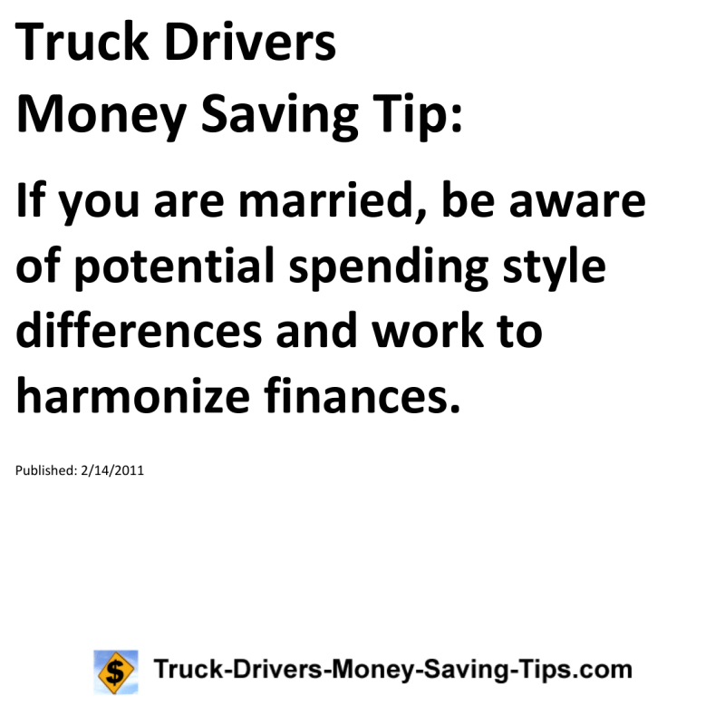 Truck Drivers Money Saving Tip for 02-14-2011