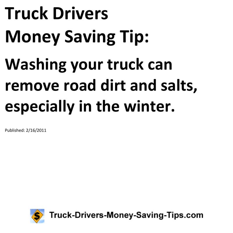 Truck Drivers Money Saving Tip for 02-16-2011