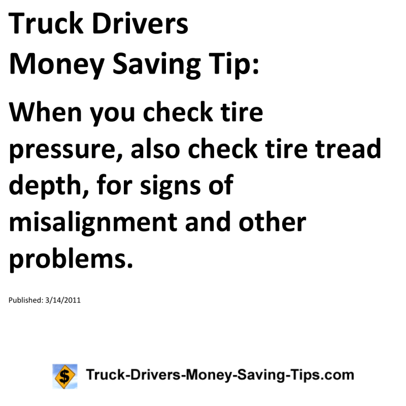 Truck Drivers Money Saving Tip for 03-14-2011