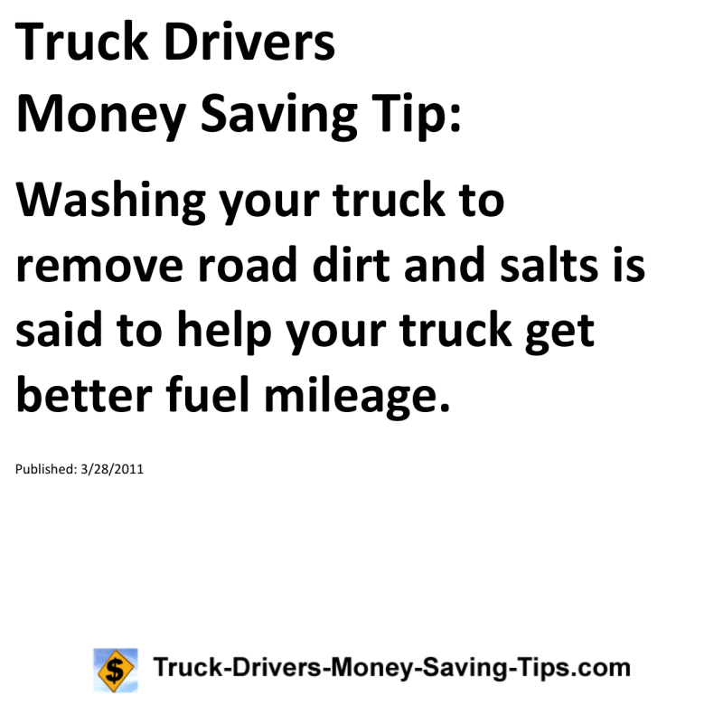 Truck Drivers Money Saving Tip for 03-28-2011