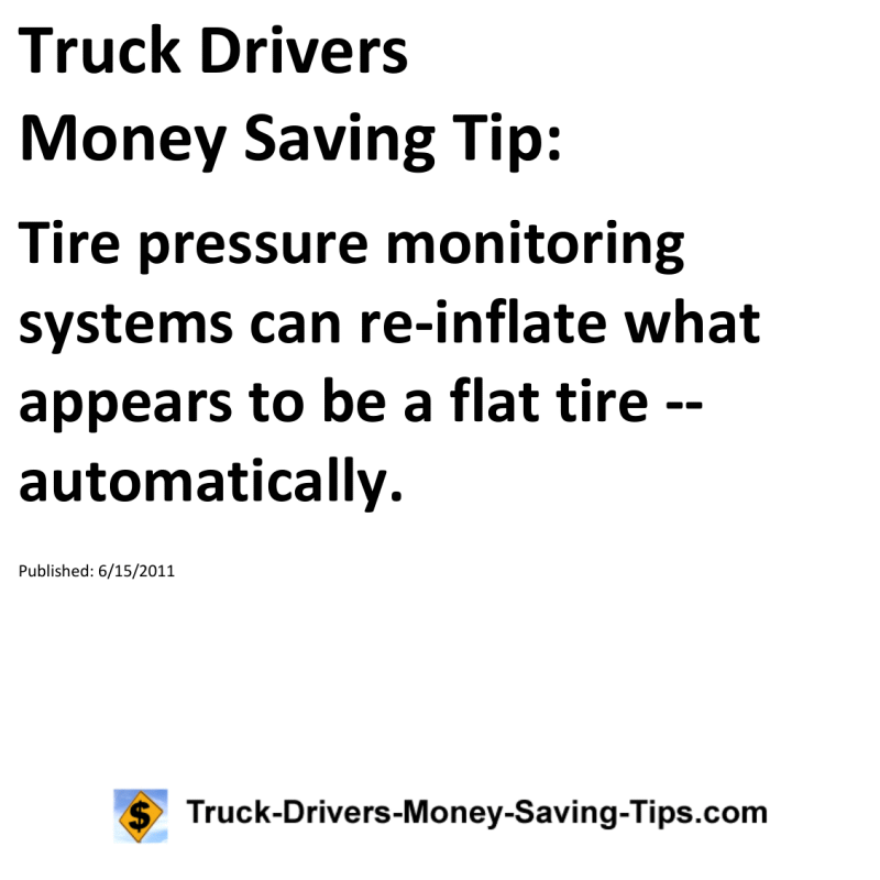 Truck Drivers Money Saving Tip for 06-15-2011