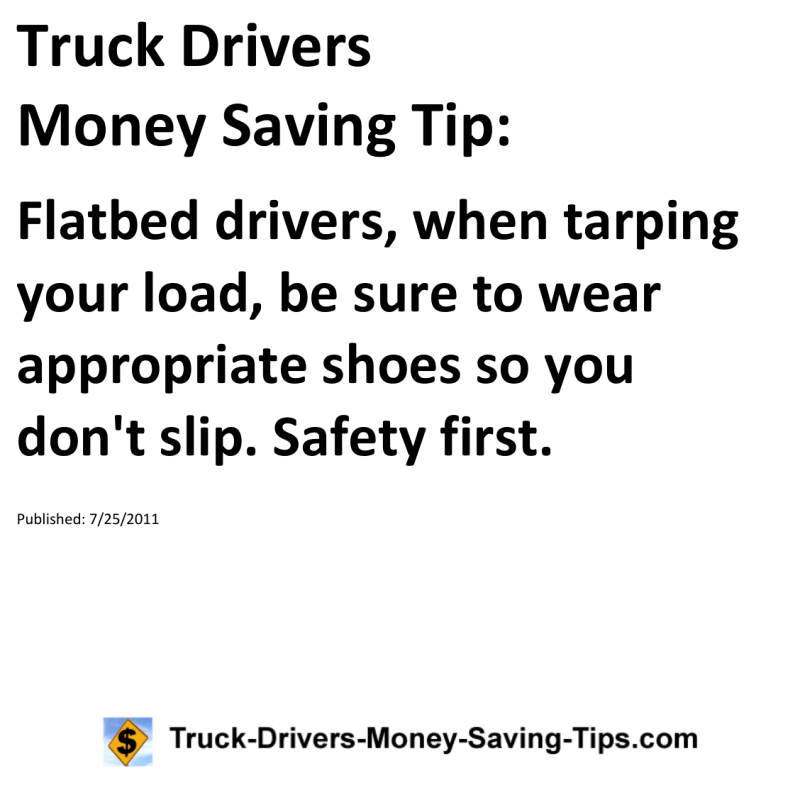 Truck Drivers Money Saving Tip for 07-25-2011
