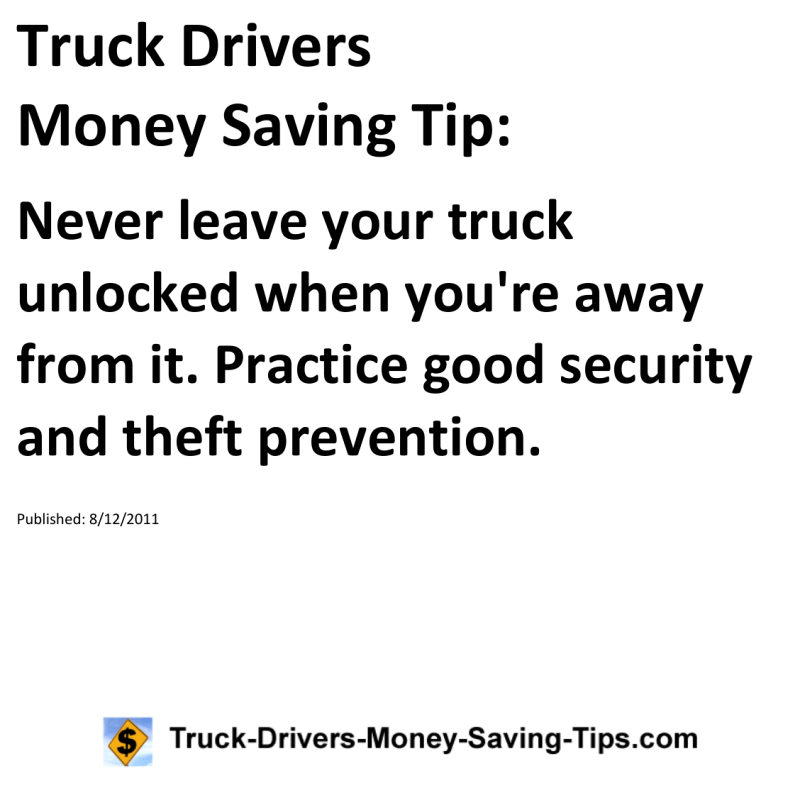 Truck Drivers Money Saving Tip for 08-12-2011