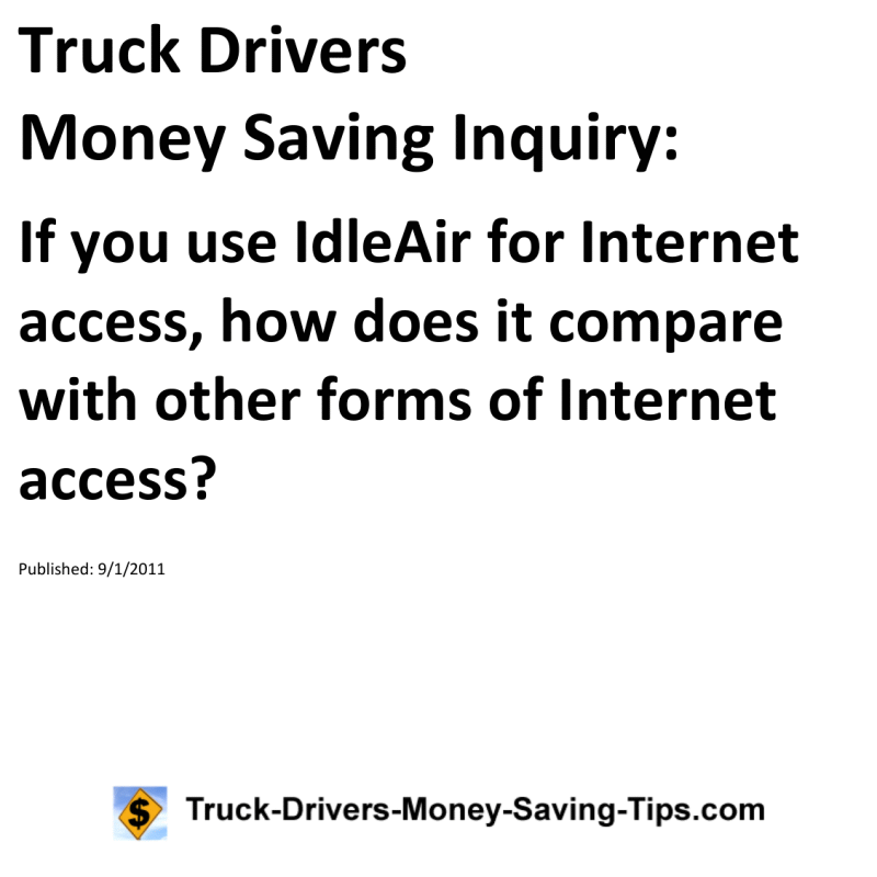 Truck Drivers Money Saving Inquiry for 09-01-2011