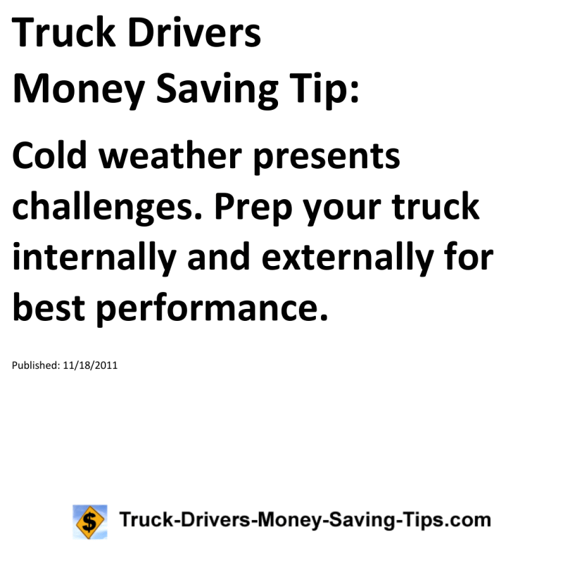 Truck Drivers Money Saving Tip for 11-18-2011