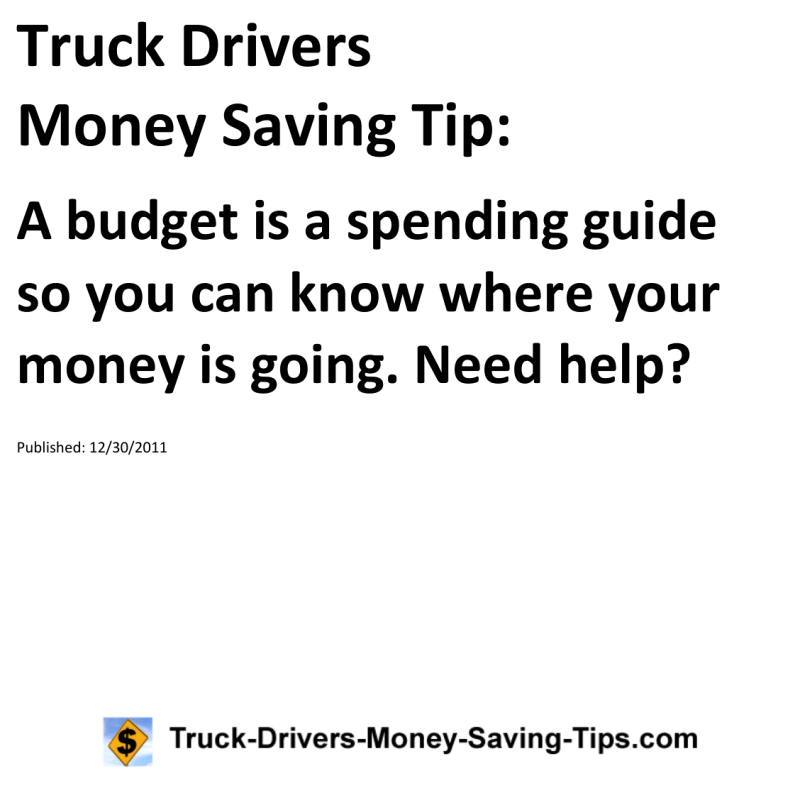 Truck Drivers Money Saving Tip for 12-30-2011