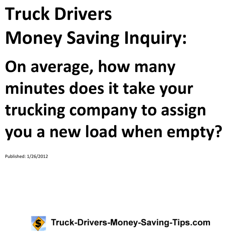 Truck Drivers Money Saving Inquiry for 01-26-2012