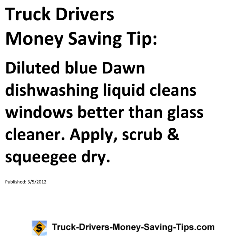 Truck Drivers Money Saving Tip for 03-05-2012