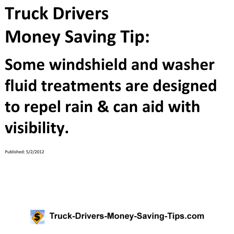 Truck Drivers Money Saving Tip for 05-02-2012