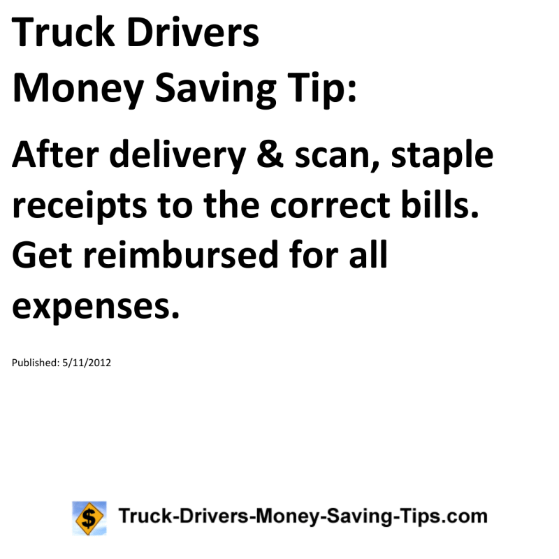 Truck Drivers Money Saving Tip for 05-11-2012