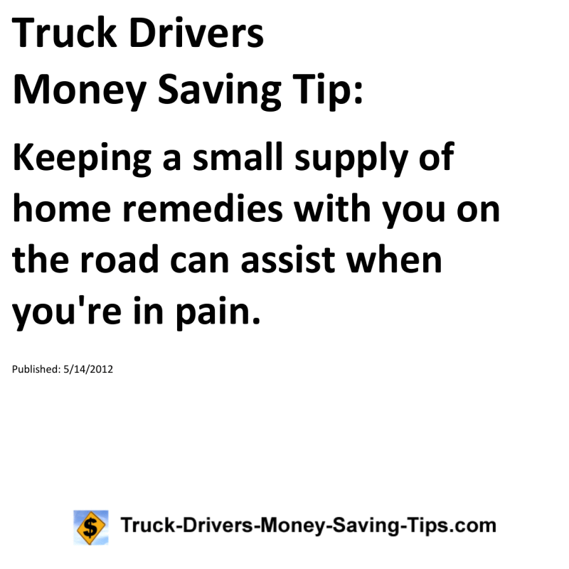 Truck Drivers Money Saving Tip for 05-14-2012