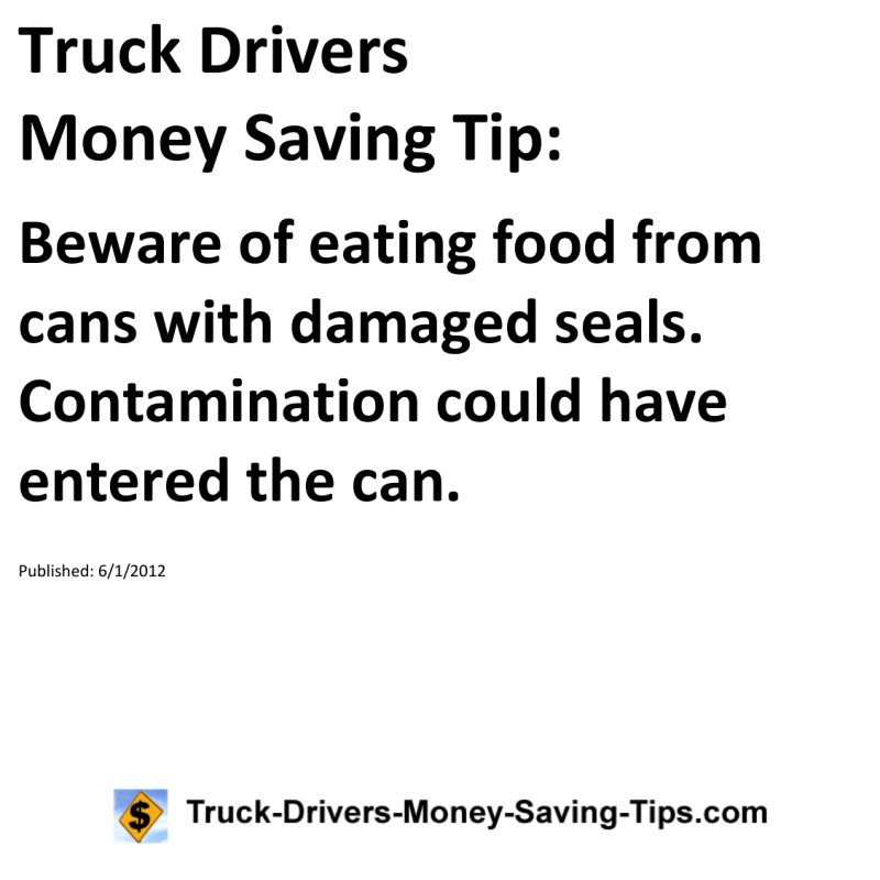 Truck Drivers Money Saving Tip for 06-01-2012