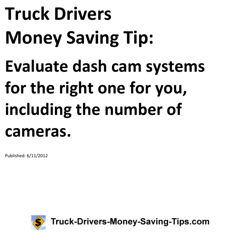 Truck Drivers Money Saving Tip for 06-11-2012