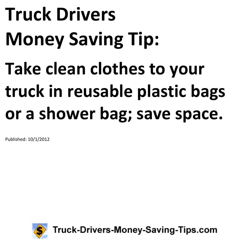 Truck Drivers Money Saving Tip for 10-01-2012