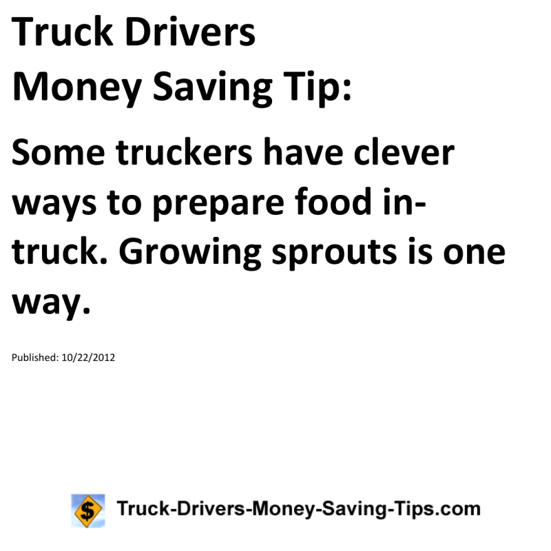 Truck Drivers Money Saving Tip for 10-22-2012