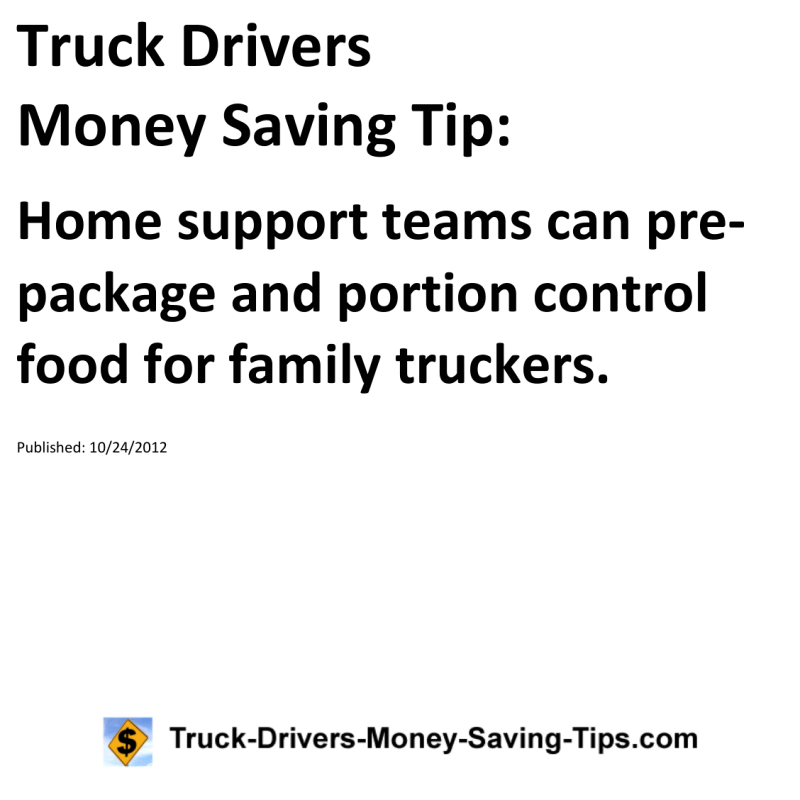 Truck Drivers Money Saving Tip for 10-24-2012