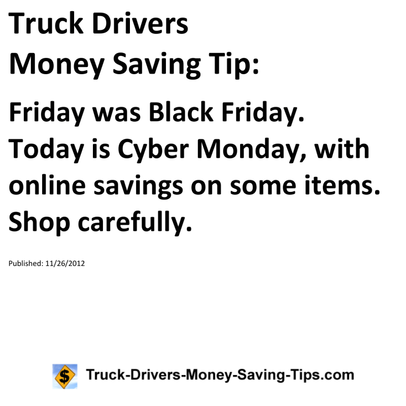 Truck Drivers Money Saving Tip for 11-26-2012