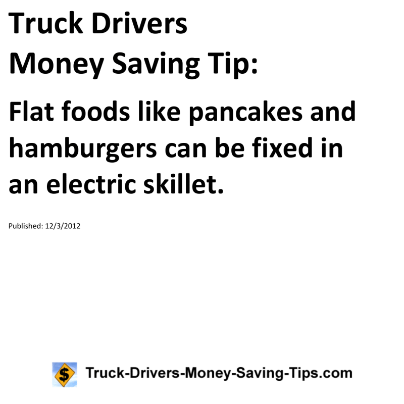 Truck Drivers Money Saving Tip for 12-03-2012