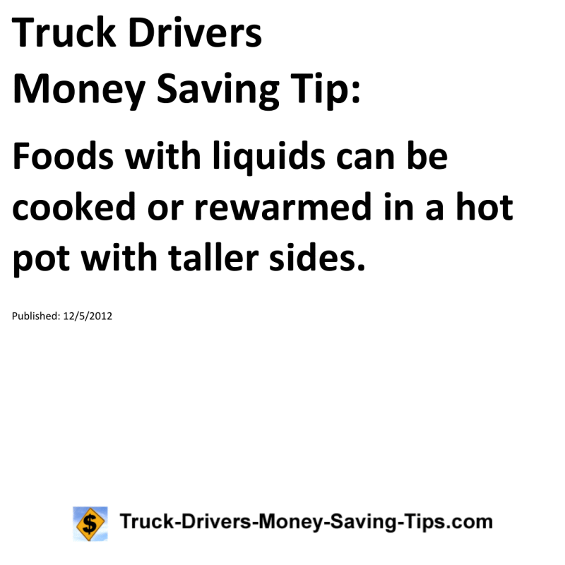 Truck Drivers Money Saving Tip for 12-05-2012