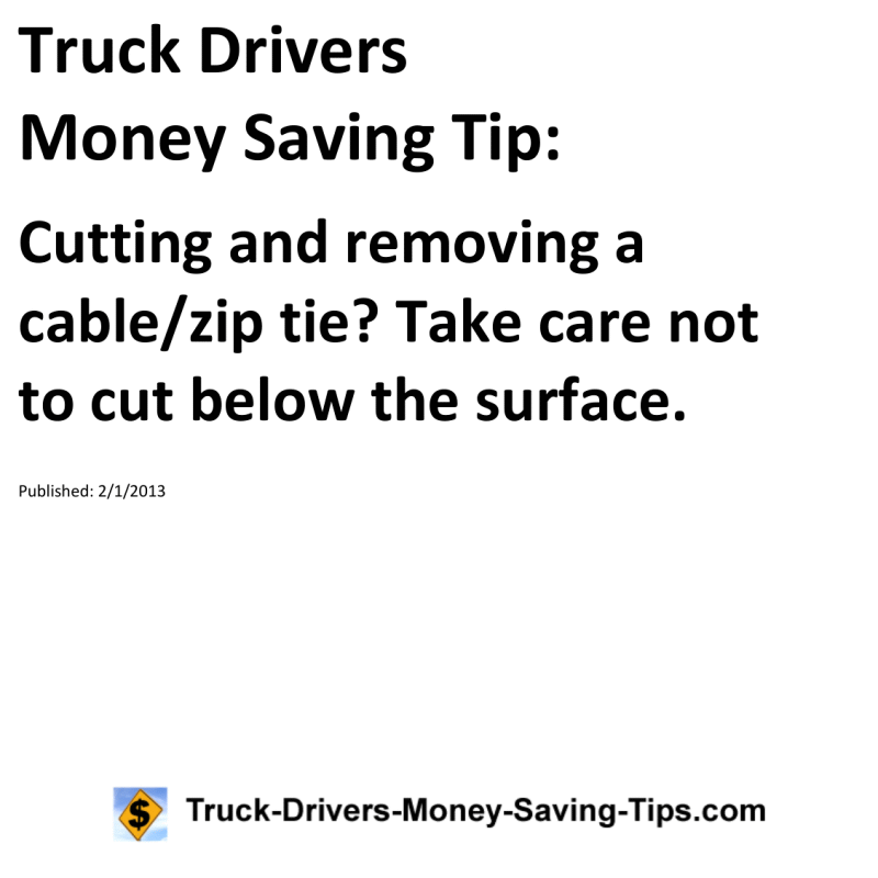 Truck Drivers Money Saving Tip for 02-01-2013