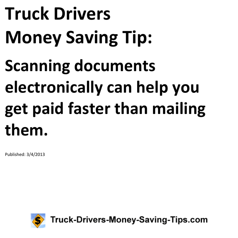 Truck Drivers Money Saving Tip for 03-04-2013