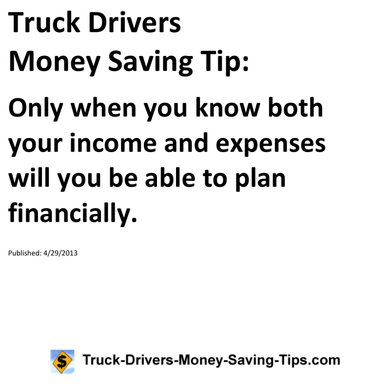 Truck Drivers Money Saving Tip for 04-29-2013