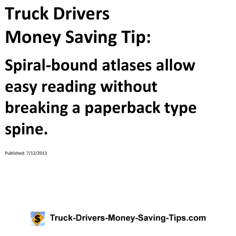 Truck Drivers Money Saving Tip for 07-12-2013