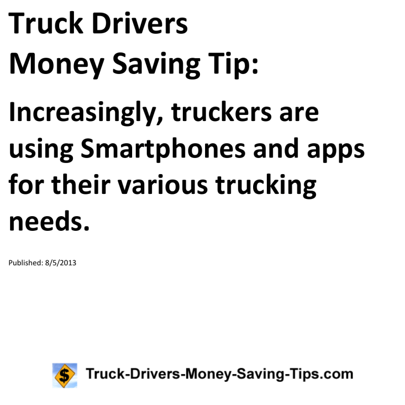 Truck Drivers Money Saving Tip for 08-05-2013