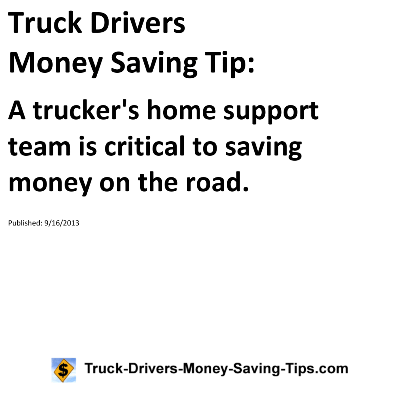 Truck Drivers Money Saving Tip for 09-16-2013