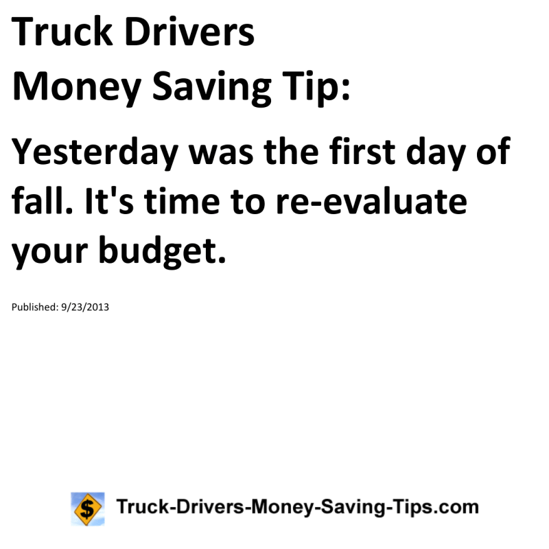 Truck Drivers Money Saving Tip for 09-23-2013