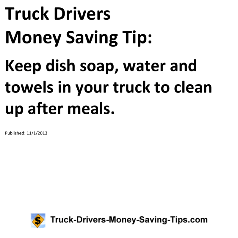 Truck Drivers Money Saving Tip for 11-01-2013