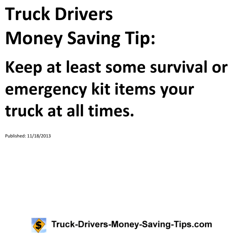 Truck Drivers Money Saving Tip for 11-18-2013