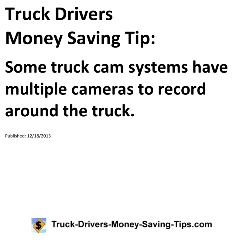 Truck Drivers Money Saving Tip for 12-18-2013