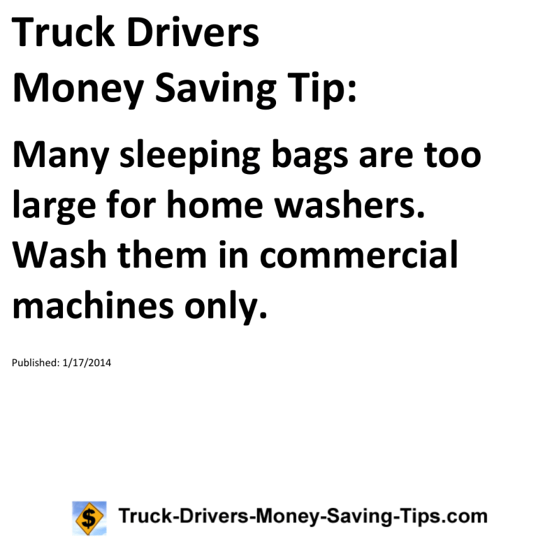 Truck Drivers Money Saving Tip for 01-17-2014