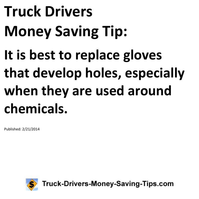 Truck Drivers Money Saving Tip for 02-21-2014