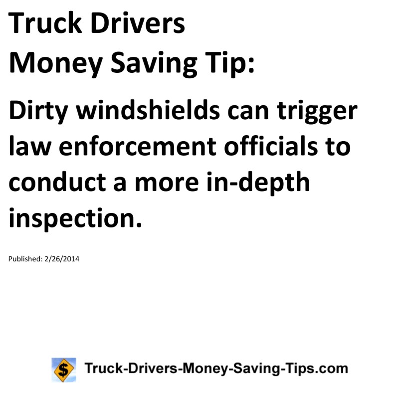 Truck Drivers Money Saving Tip for 02-26-2014