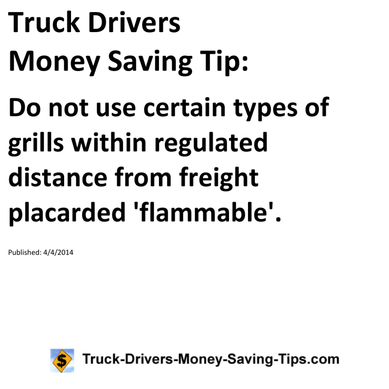 Truck Drivers Money Saving Tip for 04-04-2014