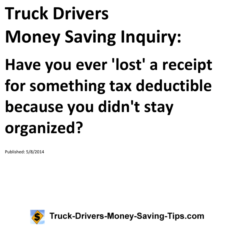 Truck Drivers Money Saving Inquiry for 05-08-2014