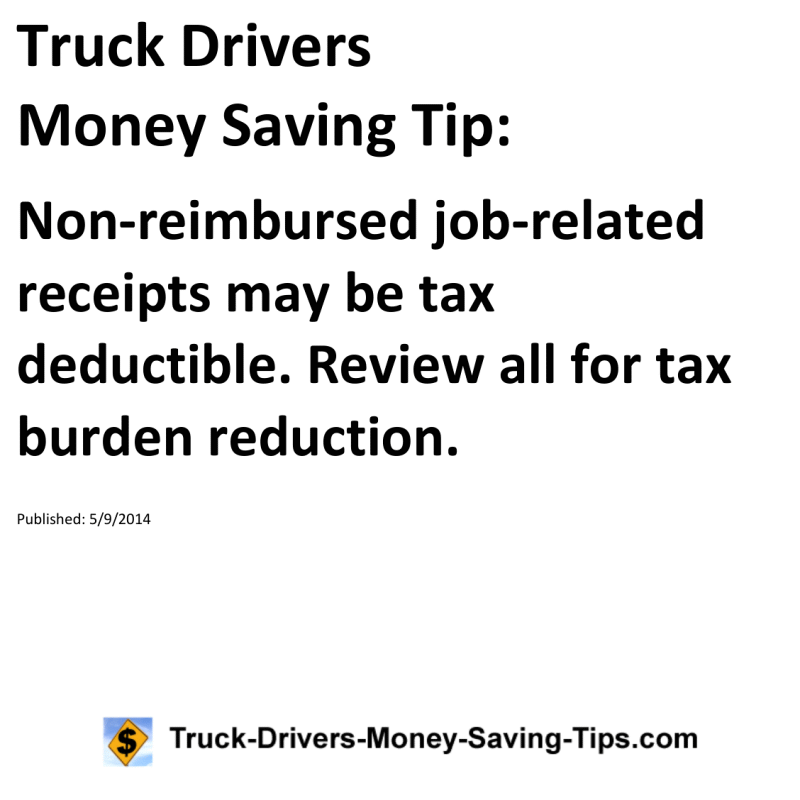 Truck Drivers Money Saving Tip for 05-09-2014