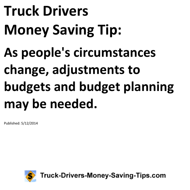 Truck Drivers Money Saving Tip for 05-12-2014