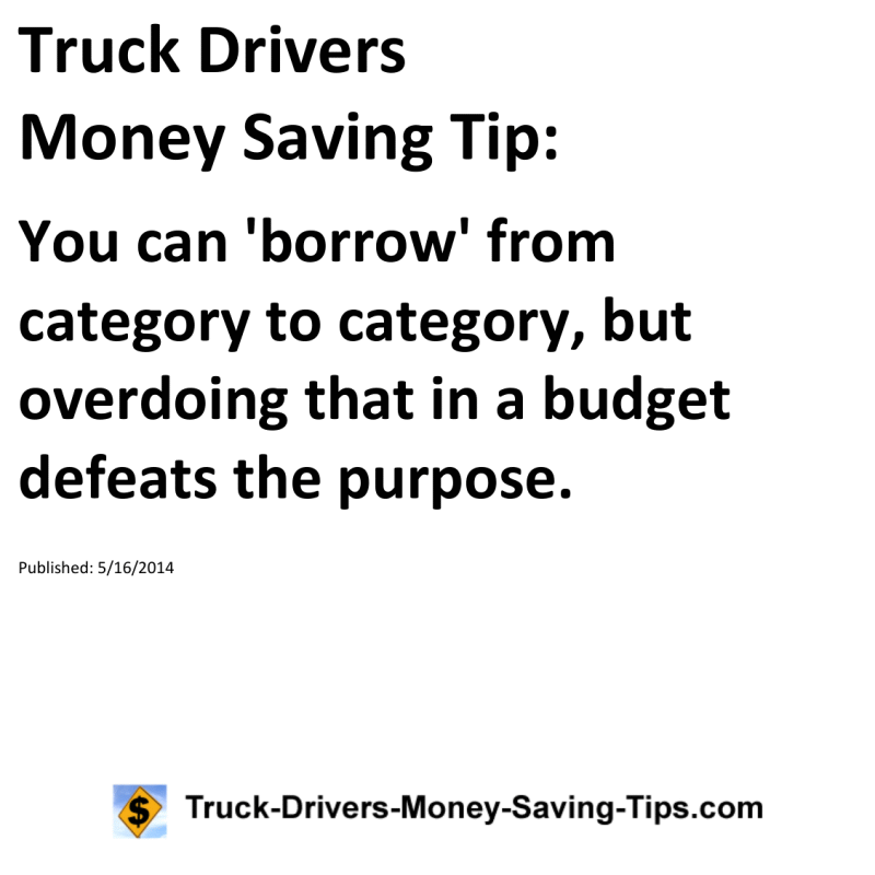 Truck Drivers Money Saving Tip for 05-16-2014