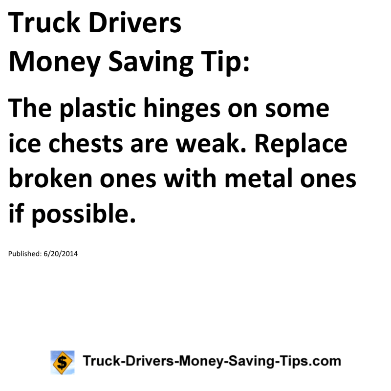 Truck Drivers Money Saving Tip for 06-20-2014