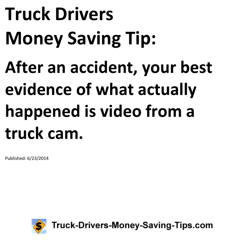 Truck Drivers Money Saving Tip for 06-23-2014